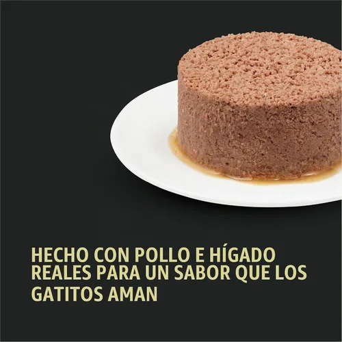 Vista 2 de Purina Pro Plan Paté, alimento húmedo para gatitos con alto contenido de proteínas, DEVELOPMENT entrée de pollo e hígado - (paquete de 24) latas