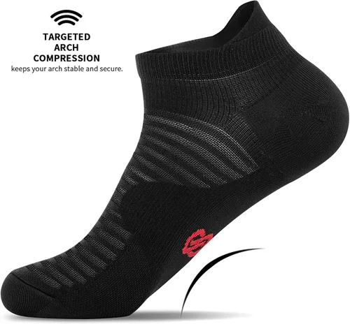 Vista 4 de Calcetines de compresión para correr de corte bajo (6 pares) para hombres y mujeres
