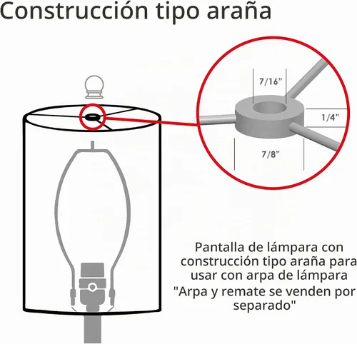 Vista 5 de Aspen Creative 31261 Pantalla de lámpara de construcción de araña en forma de tambor de transición (cilindro) en lino blanco, 8 pulgadas de ancho