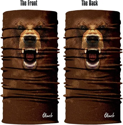 Vista 3 de Obacle - Máscara facial con diseño de animal y sin costuras para protección contra el sol, el polvo y el viento, bandana para hombres y mujeres