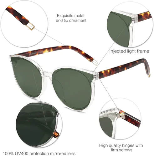 Vista 5 de SOJOS Oversized Round Sunglasses for Women and Men