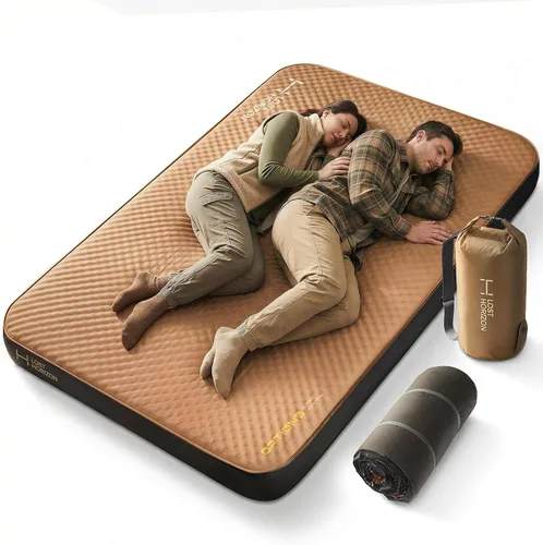 Vista 12 de Lost Horizon Option3 - Colchón de espuma autoinflable para camping, cuna, 4.5 pulgadas Comodidad de aire y espuma, firmeza ajustable, aislamiento
