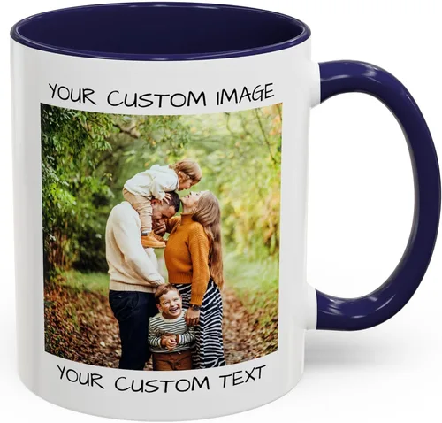 Vista 9 de Tazas de Navidad personalizadas: taza de café festiva con foto personalizada y nombre, taza de café y cacao caliente de cerámica de 11 a 15 onzas