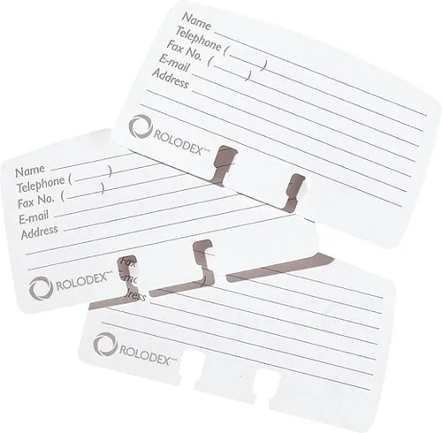 Vista 4 de Rolodex Corporation Products - Recargas de tarjetas, para archivos de tarjetas pequeñas, 2-1/4"x4", 100 tarjetas, blanco - Se vende como 1 PK - Las