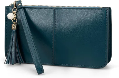 Vista 16 de befen Clutch de Muñeca de Cuero Genuino para Mujeres Ultra-Delgado Portador de Tarjetas de Crédito para Damas Cartera Monedero con Protección RFID