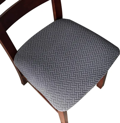 Vista 25 de Genina Fundas de Asiento para Silla de Comedor Fundas de Asiento Deslizables Fundas de Silla de Cocina (Beige, 2 Piezas)