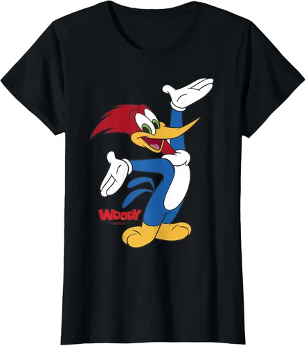 Vista 31 de Woody Woodpecker Camiseta con logotipo de cuerpo completo Negro