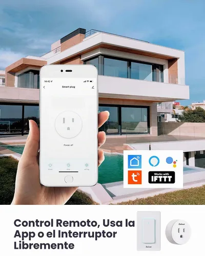 Vista 2 de Zoiinet Interruptor de enchufe inteligente, interruptor de tiempo para tomacorriente WiFi de 2.4G, compatible con Alexa, Google Home, Smart Life