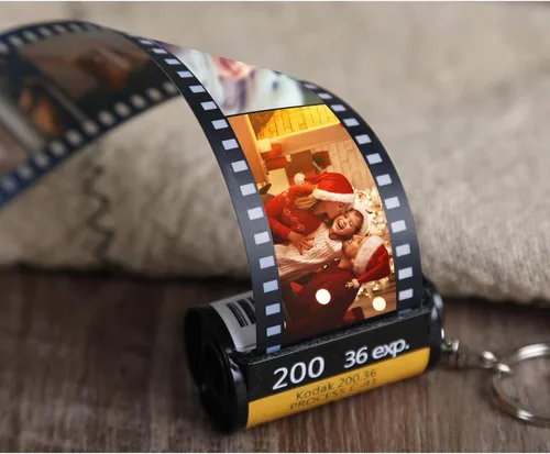 Vista 4 de Llavero personalizado con rollo de película para cámara con álbum de carrete de fotos colorido, regalos de fotos personalizados