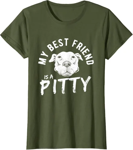 Vista 79 de My Best Friend Is A Pitty Pitties Pitbull - Camiseta Negro