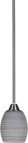 Vista 188 de Toltec Lighting Paramount - Mini colgante de 1 luz en acabado negro mate con cristal de arte perla de 7 pulgadas y estilo negro