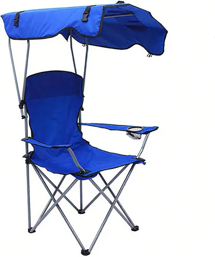 Vista 13 de Camping Chair with Canopy Foldable Oxford Fabric Portable Beach Fishing Sun Shade Black 50 * 50 * 90/120CM
