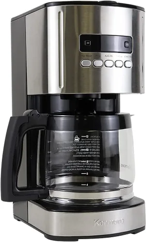 Vista 8 de Koolatron Kenmore Cafetera de goteo – Máquina de café programable de 12 tazas con olla de vidrio, cerveza regular y atrevida, depósito de agua Negro