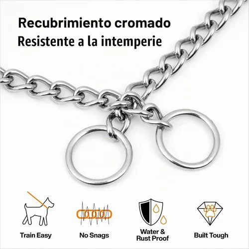 Vista 2 de TagME Collar de cadena para perros, entrenamiento antitirones para perros
