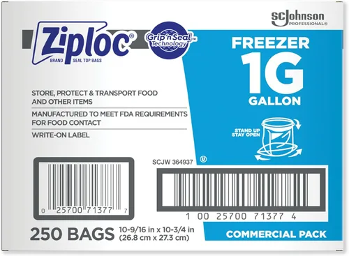 Vista 9 de SC Johnson Professional Ziploc - Bolsas para congelador de galón, Grip n