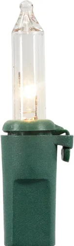 Vista 5 de Northlight Mini luces incandescentes de Navidad, transparente, cable verde de 20.25 pies, 100