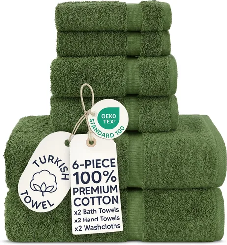 Vista 104 de Chakir Turkish Linens - Toallas turcas de 100% algodón, suaves y absorbentes (juego de 3 toallas personalizables, color aguamarina)