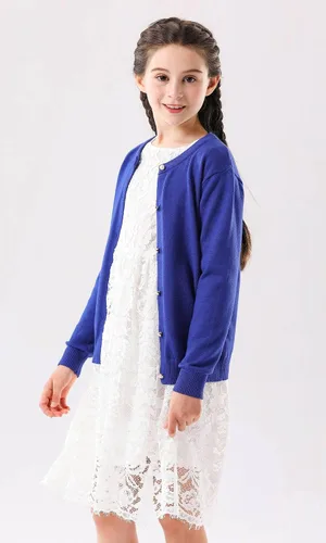 Vista 3 de SMILING PINKER cardigan de cuello redondo para niñas