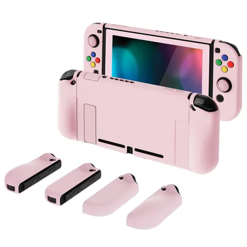Vista 57 de PlayVital AlterGrips Ergonomic Grips Cover for Nintendo Switch, [2 Design] Interchangeable Comfort Dockable Protective Case with Screen Protector &