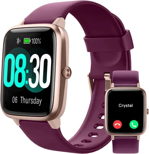 Vista 14 de GRV Reloj inteligente para mujer, llamada Bluetooth, para iPhone Android Rosa bebé