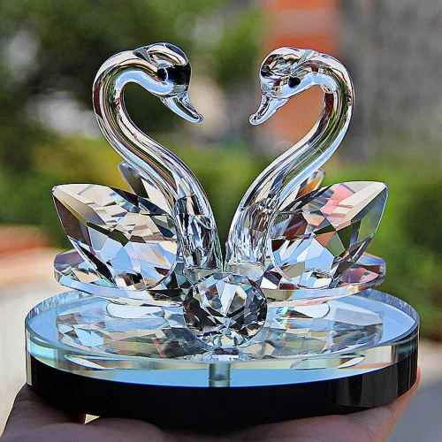 Vista 6 de Figuras de cisne de cristal de cristal, pisapapeles Feng Shui, manualidades, figurita, arte y colección para decoración del hogar, boda, regalos