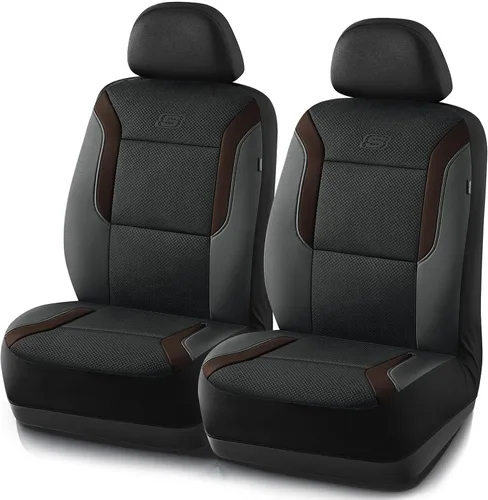 Vista 10 de Skechers Fundas de asiento de coche de espuma viscoelástica, fundas de asiento gruesas de malla Air Cool, juegos completos de asientos de coche