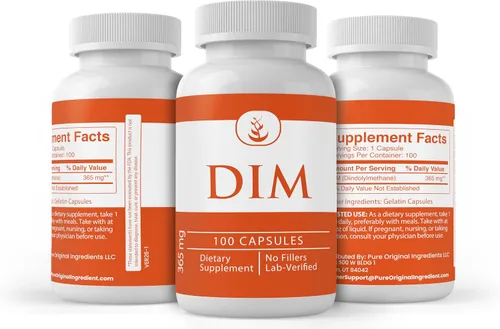 Vista 3 de PURE ORIGINAL INGREDIENTS DIM Diindolilmetano (100 cápsulas) puro, verificado en laboratorio, sin rellenos