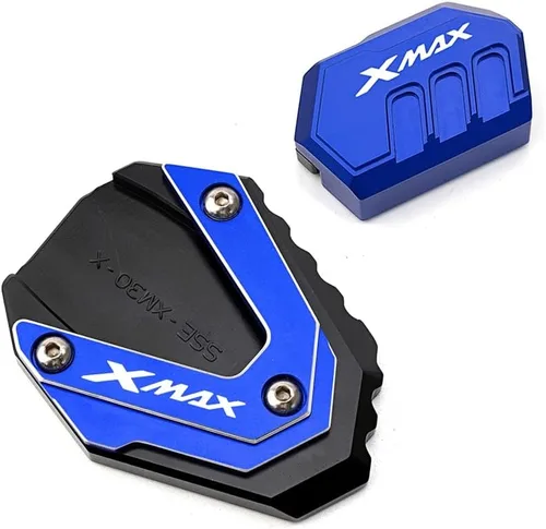 Vista 5 de KAnduo M para Yamaha Xmax 300 X-MAX 125 250 300 400 motocicletas Kickstand lateral soporte ampliador Pad y soporte soporte soporte columna auxiliar