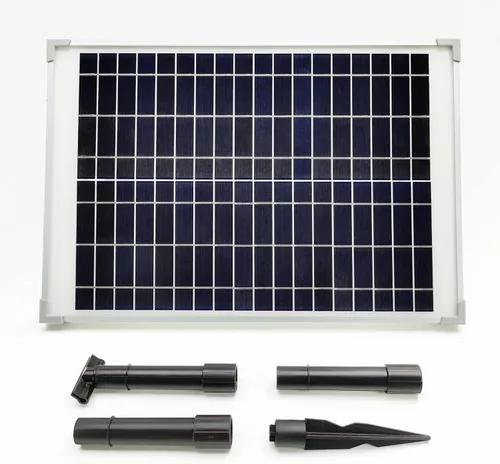Vista 3 de Kit de bomba de agua solar de 25 W: Bomba de agua de protección DC Dry-Run 370GpH con panel solar de 18V 25W para fuente, estanque de peces