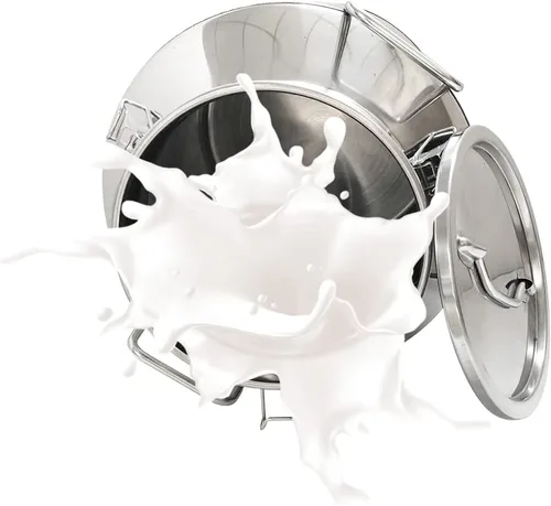 Vista 5 de None/Brand Lata de leche de acero inoxidable de 40 litros/10.5 galones, cubo de jarra de leche, cubo de vino, contenedor de líquido, almacenamiento