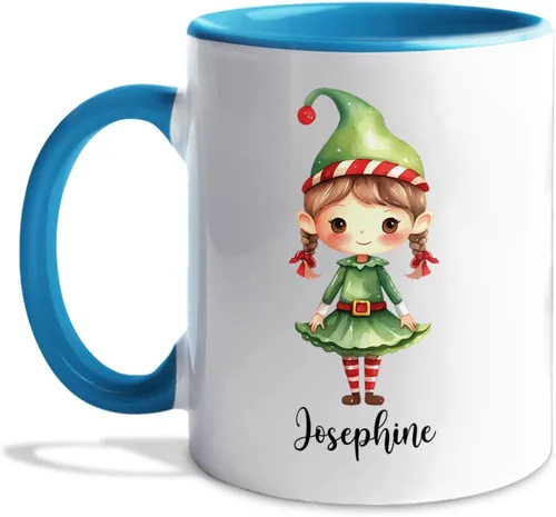 Vista 20 de Taza de café de Papá Noel con nombre personalizado – Taza de Papá Noel personalizada, 11 onzas y 15 onzas, bonita taza de cerámica blanca regalo