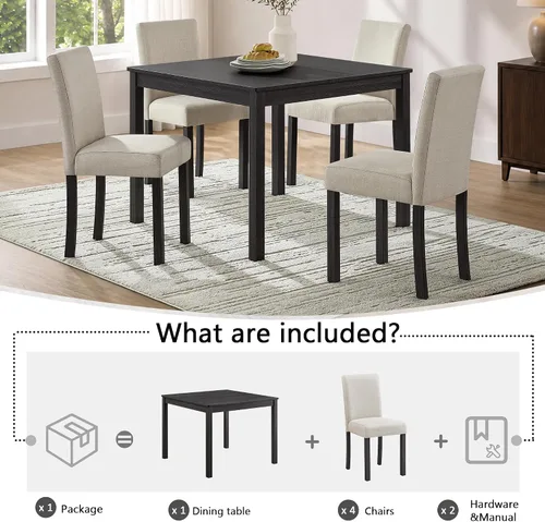 Vista 8 de Harper & Bright Designs Juego de mesa de comedor cuadrada de 39 pulgadas