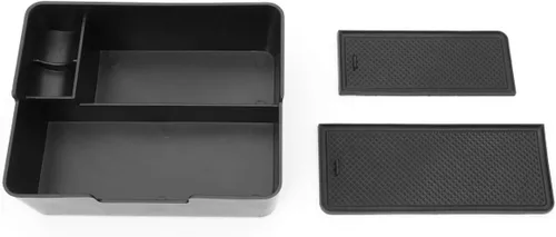 Vista 5 de Auto Dynasty Bandeja organizadora de consola central frontal, caja de almacenamiento compatible con Tesla Model 3 2017 2018 2019