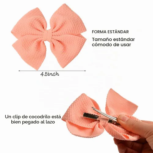 Vista 2 de 30 moños para el cabello para niñas, con pinzas lagarto, para bebés, niñas y adolescentes