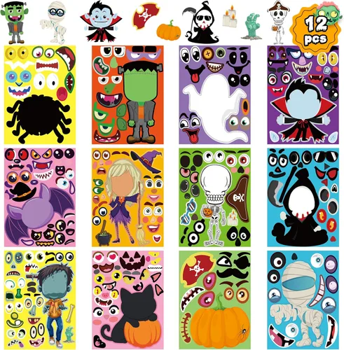 Vista 8 de Moon Boat 70 hojas de calcomanías de Halloween para niños