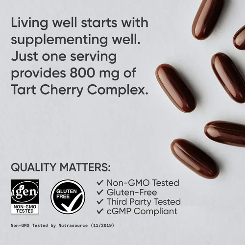 Vista 11 de Concentrado de cereza, hecho de cerezas orgánicas; sin OGM y sin gluten; con antioxidantes y flavonoides, 60 cápsulas líquidas, ¡2 meses