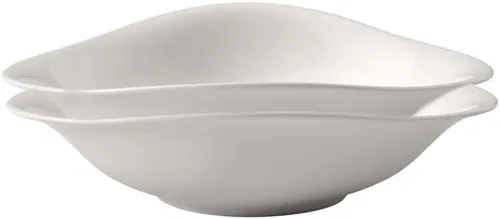Vista 2 de Villeroy & Boch Dune VAPIANO - Cuenco para pasta, 2 piezas, porcelana premium, color blanco