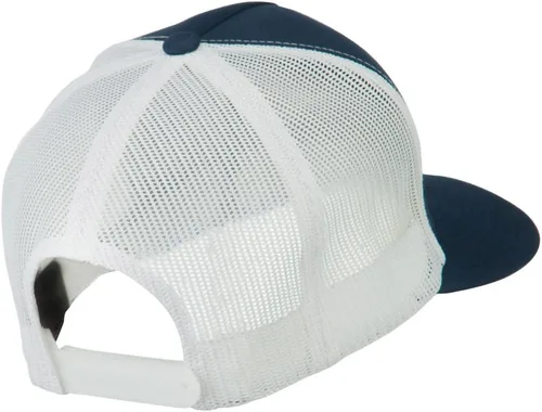 Vista 3 de Gorra clásica del Snapback del camionero de malla de dos tonos de 5 paneles - blanco marino