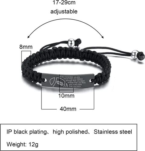 Vista 5 de VNOX Inspiration - Pulsera deportiva para hombres, adolescentes y niños, pulsera de cuerda hecha a mano para baloncesto, béisbol, fútbol, fútbol
