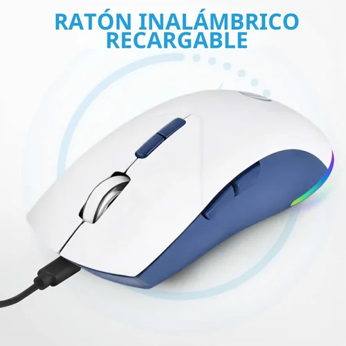 Vista 7 de Ratón inalámbrico, mouse recargable, modo dual Bluetooth 5.2 + 2.4G USB silencioso y delgado, mouse inalámbrico para MacBook Air, laptop, PC