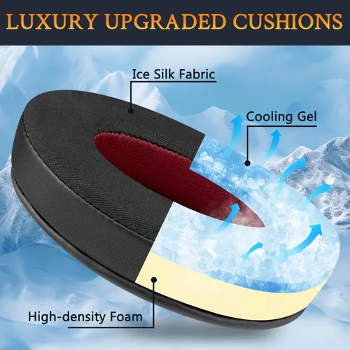 Vista 4 de SOULWIT Almohadillas de Gel de Reemplazo para Auriculares HyperX Cloud 1/2/3/Pro/Core, Cloud Alpha/Flight/Stinger Series, CloudX Stinger/Flight Negro