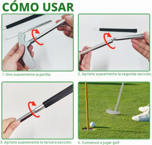 Vista 4 de QPPKI Putter de golf – Putter bidireccional de 33 pulgadas para mano izquierda/derecha, con pelotas de práctica, juego combinado de golf
