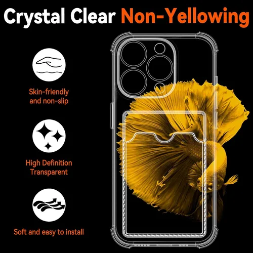 Vista 2 de Funda compatible con iPhone 13 con tarjetero, funda tipo cartera, transparente, delgada, suave, protectora a prueba de golpes, antiarañazos, funda