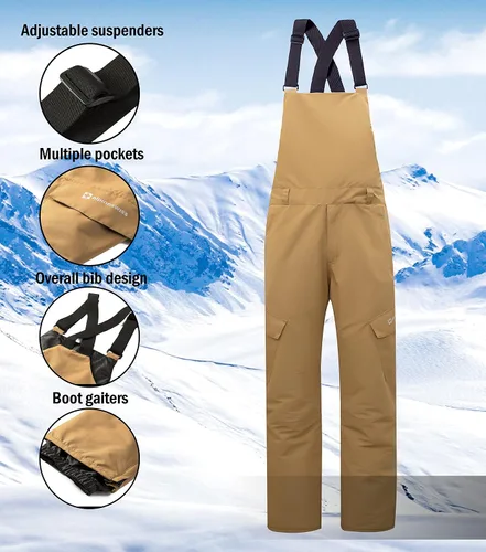 Vista 6 de Alpine Swiss Overol de nieve con aislamiento para hombre, impermeable, para esquí, snowboard