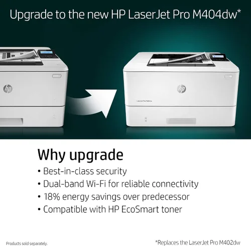 Vista 2 de HP LaserJet Pro M402dw Impresora láser inalámbrica con impresión de doble cara, lista para reabastecimiento de Amazon Dash (C5F95A)