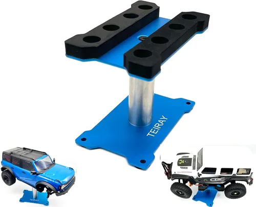 Vista 10 de Soporte de trabajo para automóvil a control remoto, estación de trabajo de reparación de aluminio de 360 grados de altura de rotación para 1/16 1/18