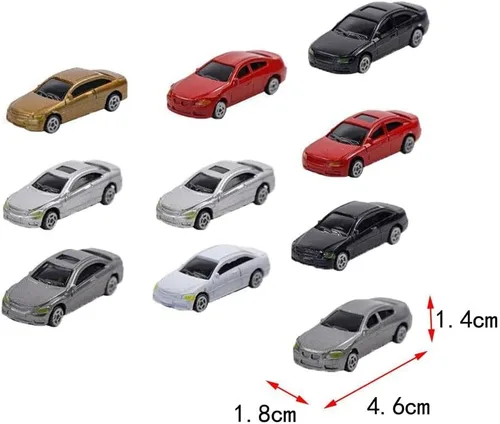 Vista 3 de 10pcs HO Escala Modelo Vehículo Coche 1:87 Arquitectura Modelo Tren