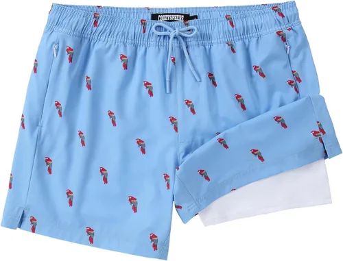 Vista 37 de Mens Swim Trunks with Compression Liner 5 Inch Inseam Swimming Trunks Shorts for Men