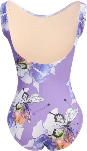 Vista 37 de AFAVOM Leotardos de ballet para mujeres adultas con estampado de flores de mariposa sin espalda, leotardos de gimnasia con brasier y prácticas