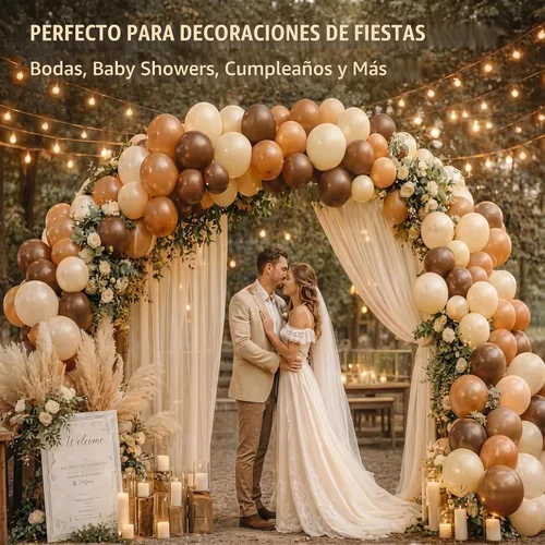 Vista 5 de 120 globos marrones de 5 pulgadas, globos de látex de albaricoque